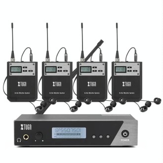 XTUGA  IEM1100 Professional Wireless In Ear Monitor System 4 BodyPacks(US Plug)