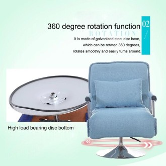 X1 Multifunctional Single Lunch Break Folding Rotating Lifting Cotton Recliner Sofa Bed (Lake Blue)