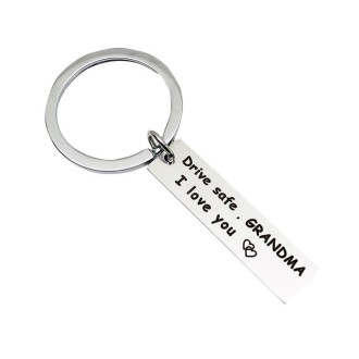 10 PCS C1010 Drive Safe Stainless Steel Tag Keychain 10x40mm(Grand Ma)