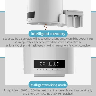 USB Direct Plug / Battery Dual-Use Automatic Fish Feeder Timing Dosing Feeder(White)