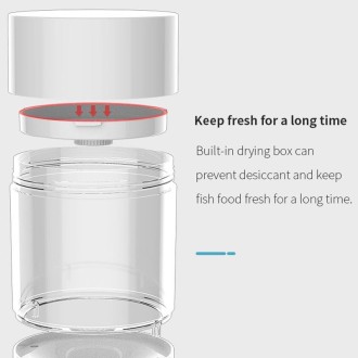 USB Direct Plug / Battery Dual-Use Automatic Fish Feeder Timing Dosing Feeder(White)