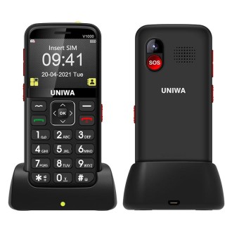 UNIWA V1000 4G Elder Mobile Phone, 2.31 inch, UNISOC TIGER T117, 1800mAh Battery, 21 Keys, Support BT, FM, MP3, MP4, SOS, Torch,