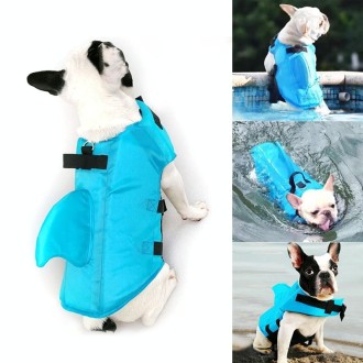 Summer Pet Life Jacket Dog Safety Clothes Dogs Swimwear Pets Safety Swimming Suit, Size:M(Blue)