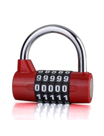 Large 5 Digit Combination Gym Cabinets Password Lock Tool Box Door Padlock(Red)