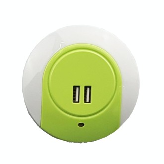 A78B LED Night Light With USB Port Intelligent Light Control Sensor Light, Plug:UK Plug(Green)