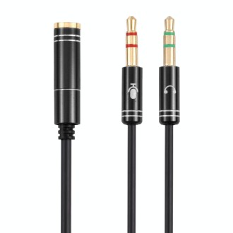 3.5mm Female to 2 x 3.5mm Male Adapter Cable(Black)