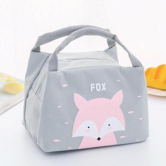 Portable Student Lunch Outdoor Portable Insulation Child Cute Student Lunch Box Bag(Little Fox)