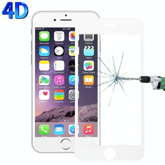 For iPhone 6 Plus & 6s Plus 0.26mm 9H Surface Hardness 4D Curverd Arc Explosion-proof HD Silk-screen Tempered Glass Full Screen 