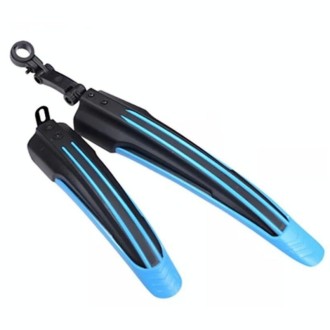 5 Sets  Dual Color Bicycle Mudguard Mountain Bike Fenders Set(Black Light Blue)