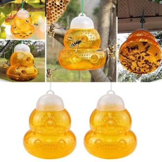 SK811 2pcs Gourd-shaped Orchard Fruit Fly Trap Wasp Hornet Catcher(Orange)