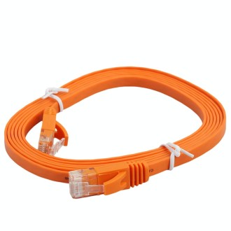 2m CAT6 Ultra-thin Flat Ethernet Network LAN Cable, Patch Lead RJ45 (Orange)