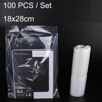 100 PCS / Set PE Clothing Packaging Bag Transparent Self-Stick Bag Jewelry Plastic Sealed Bag, Size:, Specification: 18x28cm