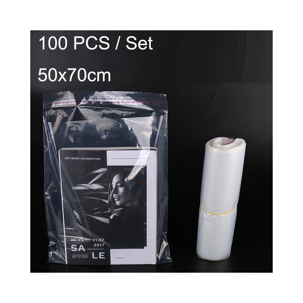 100 PCS / Set PE Clothing Packaging Bag Transparent Self-Stick Bag Jewelry Plastic Sealed Bag, Size:, Specification: 50x70cm