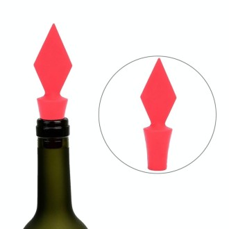 Silicone Wine Stopper Poker Series Wine Stopper(Red Square)