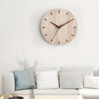 Solid Wooden Wall Clock Home Living Room Wall Clock Decorative Clock