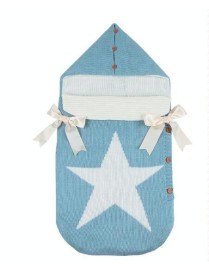 Newborns Five Star Knitted Sleeping Bags Winter, Color: Light Blue