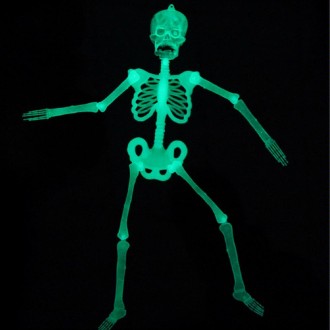 Luminous Skeleton Halloween Activity Props Bar Haunted House Decoration Supplies Fluorescent Skeleton, Size:Medium(90cm)