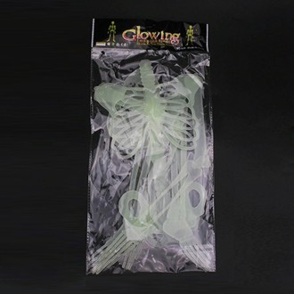 Luminous Skeleton Halloween Activity Props Bar Haunted House Decoration Supplies Fluorescent Skeleton, Size:Medium(90cm)