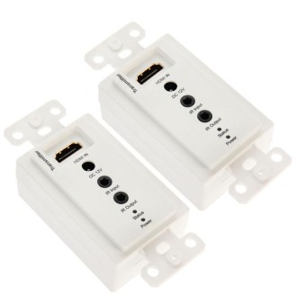 HDMI Single Cat5e / 6 50 Meters Wall Plate Extender (EU Plug)(White)