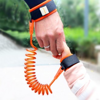 Kids Safety Harness Child Leash Anti Lost Wrist Link Traction Rope Anti Lost Bracelet, Length: 1.5m(Orange)