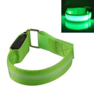 Nylon Night Sports LED Light Armband Light Bracelet, Specification:Battery Version(Green)