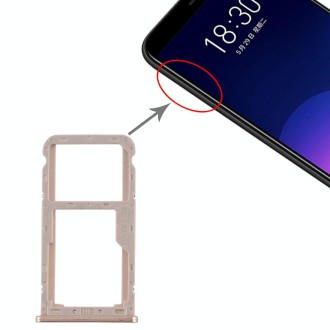 For Meizu M6T SIM Card Tray + SIM / Micro SD Card Tray (Gold)