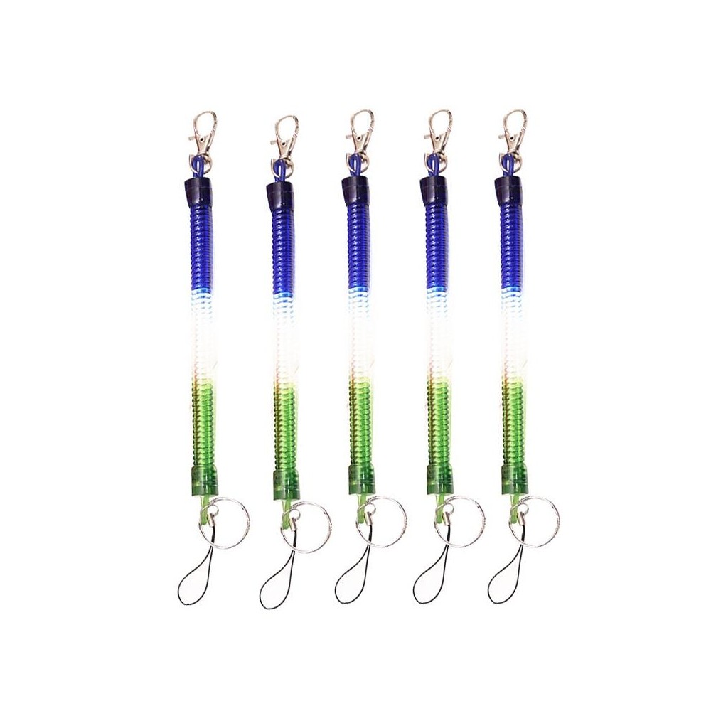 5pcs Spring Key Rope Plastic Keychain Environmentally Friendly Elastic Chain(Colorful Random Delivery)