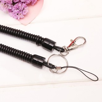 5pcs Spring Key Rope Plastic Keychain Environmentally Friendly Elastic Chain(Colorful Random Delivery)