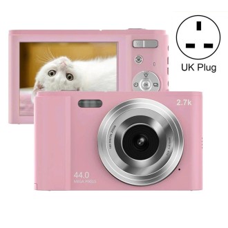 DC302 2.88 inch 44MP 16X Zoom 2.7K Full HD Digital Camera Children Card Camera, UK Plug (Pink)