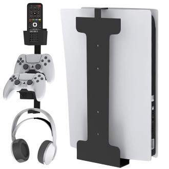 For PS5 Game Console Universal Wall Hanging Frame, Style: With Headset Handle Bracket