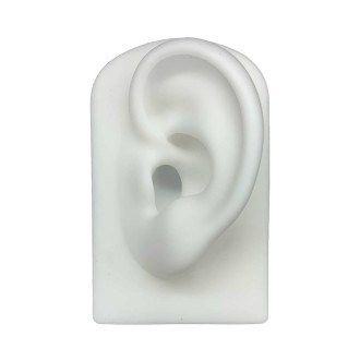 TX-S90 Simulation Ear Silicone Model Practice Display Props, Style:Left Ear(White)