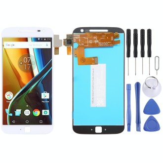 Original LCD Screen For Motorola Moto G4 Plus with Digitizer Full Assembly (White)