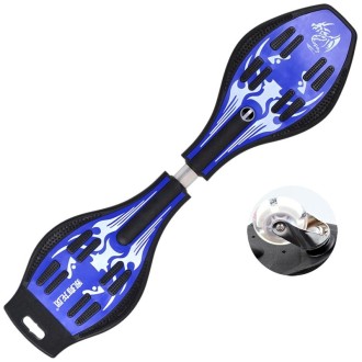 Fashion Vulcan Pattern Two-wheeled Skateboard Luminous Flash Wheel Vitality Board(Blue)