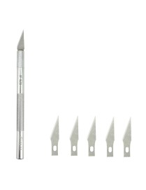 JIAFA JF-621 Metal Carving Knife Professional Mobile Phone Repair Tool with 6 Blades(Silver)