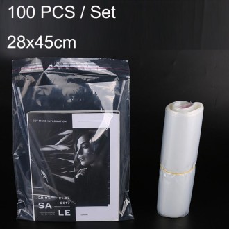 100 PCS / Set PE Clothing Packaging Bag Transparent Self-Stick Bag Jewelry Plastic Sealed Bag, Size:, Specification: 28x45cm