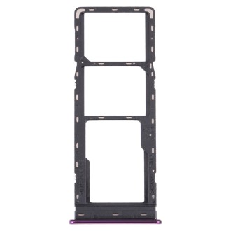 For Infinix Hot 10 Lite X657B SIM Card Tray + SIM Card Tray + Micro SD Card Tray (Purple)