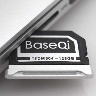 BASEQI 504MSV 128GB Aluminum Alloy Micro SD(TF) Memory Card for Macbook Pro Retina 15 inch (End of 2013 - after) Laptops