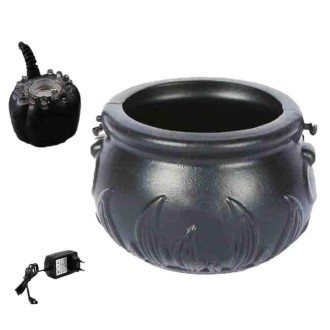 Halloween Witch Barrel Pumpkin Smoker Scene Arrangement(EU Plug-Flame Barrel)