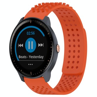 For Garmin Vivoactive3 Music 20mm Holes Breathable 3D Dots Silicone Watch Band(Orange)