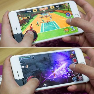 A9 Direct Mobile Clip Games Joystick Artifact Hand Travel Button Sucker with Ring Holder for iPhone, Android Phone, Tablet(Silve