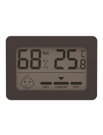 Household Indoor Mini Smiley Electronic Temperature And Humidity Meter With Stand(Black)