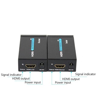 HDY-60 HDMI to RJ45 60m Extender Single Network Cable to For HDMI Signal Amplifier(EU Plug)