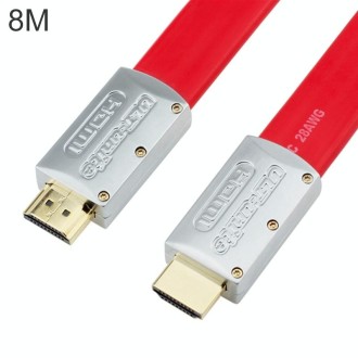 ULT-unite 4K Ultra HD Gold-plated HDMI to HDMI Flat Cable, Cable Length:8m(Red)