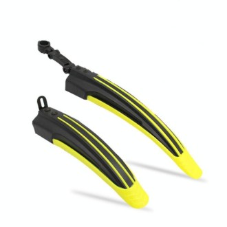 5 Sets  Dual Color Bicycle Mudguard Mountain Bike Fenders Set(Black Yellow)