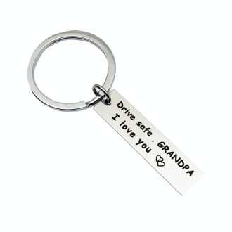 10 PCS C1010 Drive Safe Stainless Steel Tag Keychain 10x40mm(Grand Pa)