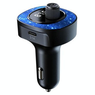 C41 Star Light Car Charger ABS Adapter FM Transmitter Bluetooth Hands-free Call MP3 Music Player