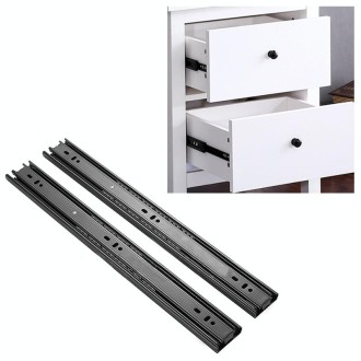 18 inches 3-section Mute Cold Rolled Steel Sliding Drawer Slides Ball Slide Rail Length: 45cm