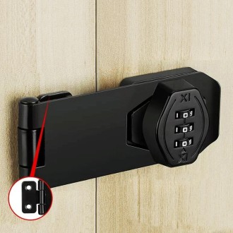 Screw Installation Cabinet Door Combination Lock Anti-Theft Drawer Lock, Style: Two Hole 3 inch Black