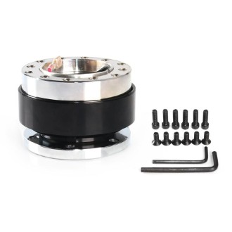 Universal 60mm Car Steering Wheel Quick Release HUB Racing Adapter Snap Off Boss Kit(Black)