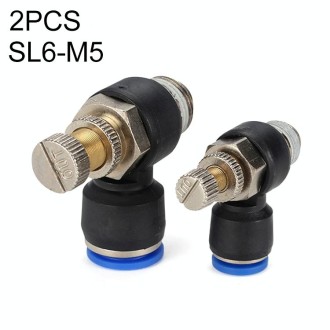 SL6-M5 LAIZE 2pcs Throttle Valve Quick Fitting Pneumatic Connector